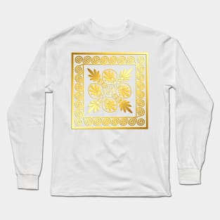 Golden square Greek ornament Long Sleeve T-Shirt